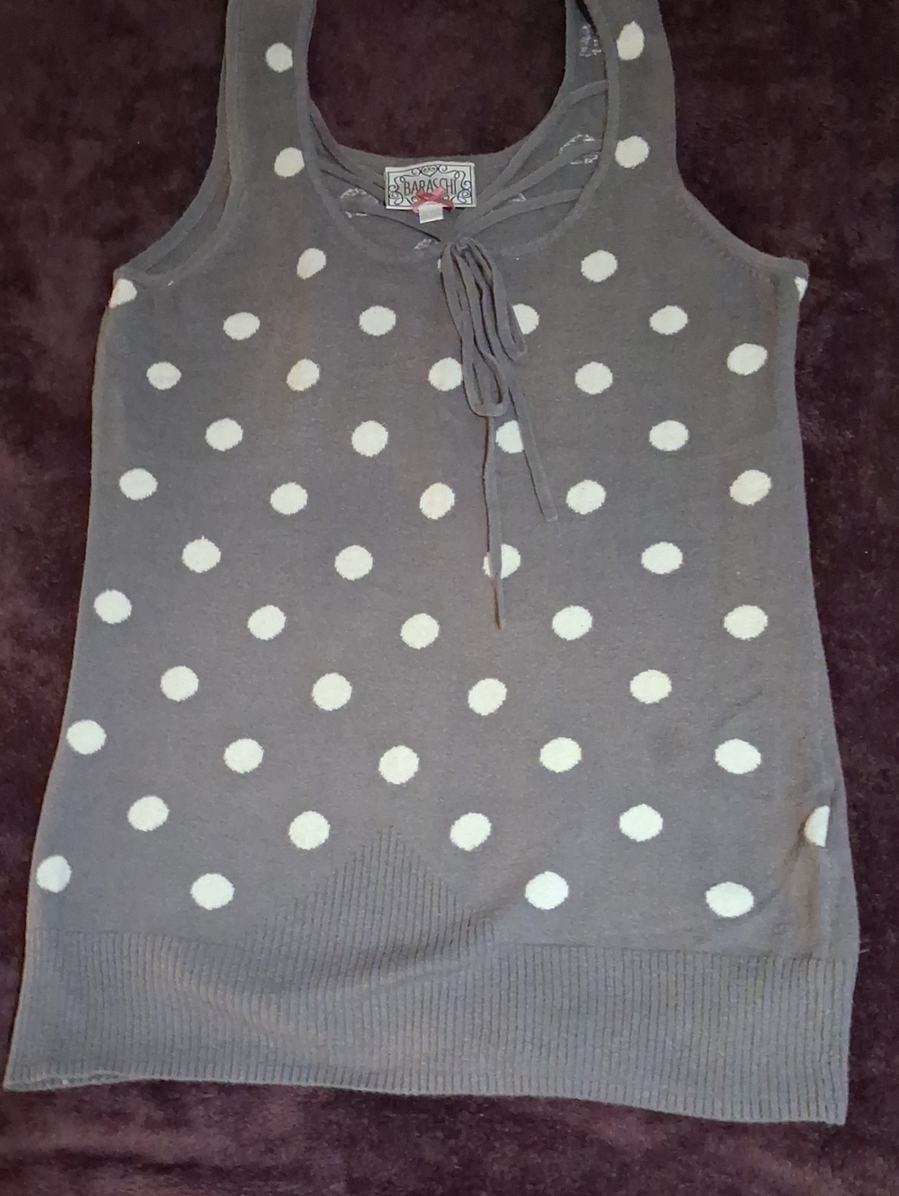 Women's Gray Polka Dot Tank Top